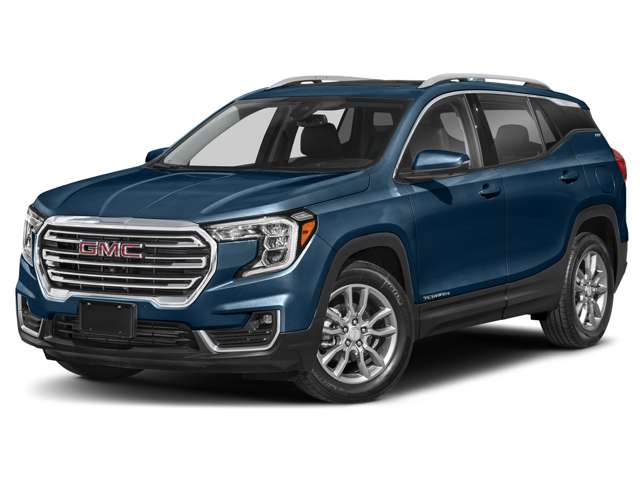 2022 GMC Terrain SLE in Summit White — front three-quarter view