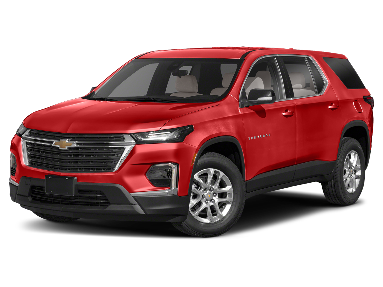 2023 Chevrolet Traverse Premier in Summit White — front three-quarter view