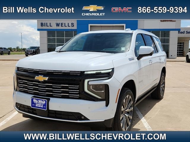 2026 Chevrolet Tahoe High Country in Polar White Tricoat — front three-quarter view