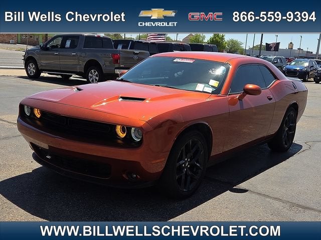 2021 Dodge Challenger SXT in Orange — front three-quarter view