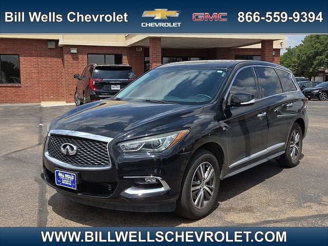 2020 INFINITI QX60 PURE in Black — front three-quarter view